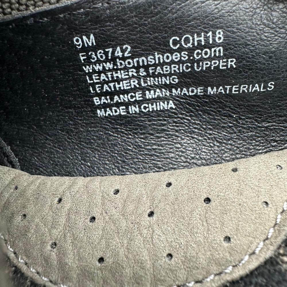 Born‎ Slip On Loafers Womens 9M Taupe Leather Fabric CQH18 F36742 Comfort Flats - Picture 8 of 8